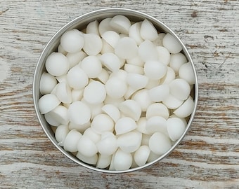 Single Use Emu Oil Soap Buttons, Handcrafted, Great for travel, Unscented, Essential Oil, Moisturizing, Shea Butter, Refillable Container