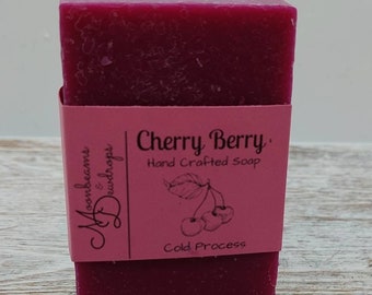 Cherry Berry Handcrafted Cold Process Soap, Shea Butter, Moisturizing, Olive Oil, Coconut Oil