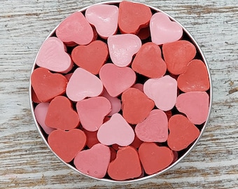 Single Use  Soap Buttons, Heart Shaped  Handcrafted, Great for travel, Moisturizing, Shea Butter, Refillable Container, Valentine's Day