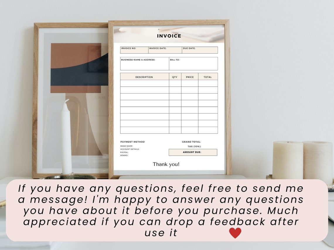 Invoice Template Form for Small Business Invoice Fillable PDF ...