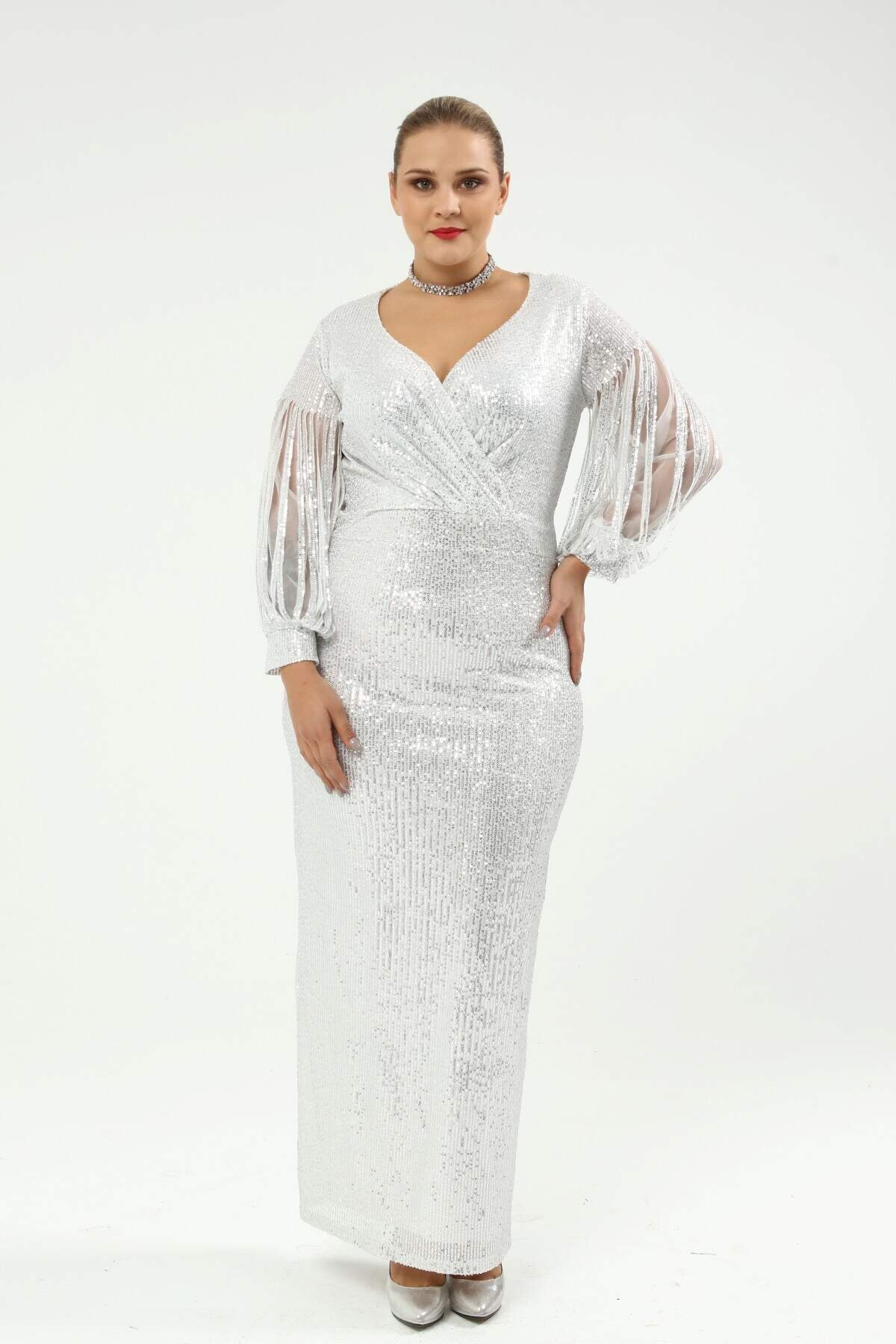 halter neck evening dress Glittery Empire Waist Formal with Pleated LULUS Exclusive In the colour_code-multi Vietnamese size:XXL