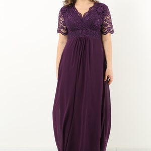 Plus Size Dress, Elegant Women&#39;S Dress, Purple Chiffon Dress, Cocktail Women&#39;S Dress, Chiffon Dress, Mother Dress, Evening Dress, Prom Dress