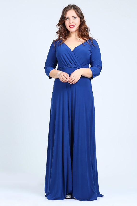 Plus Size Claret Red Evening Dress, Stretchy Sandy Fabric