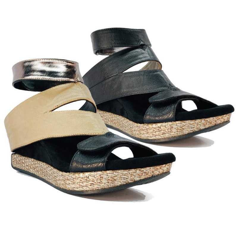 Black Flips to Taupe Reversible Mid Wedge Wedge Sandal by - Etsy