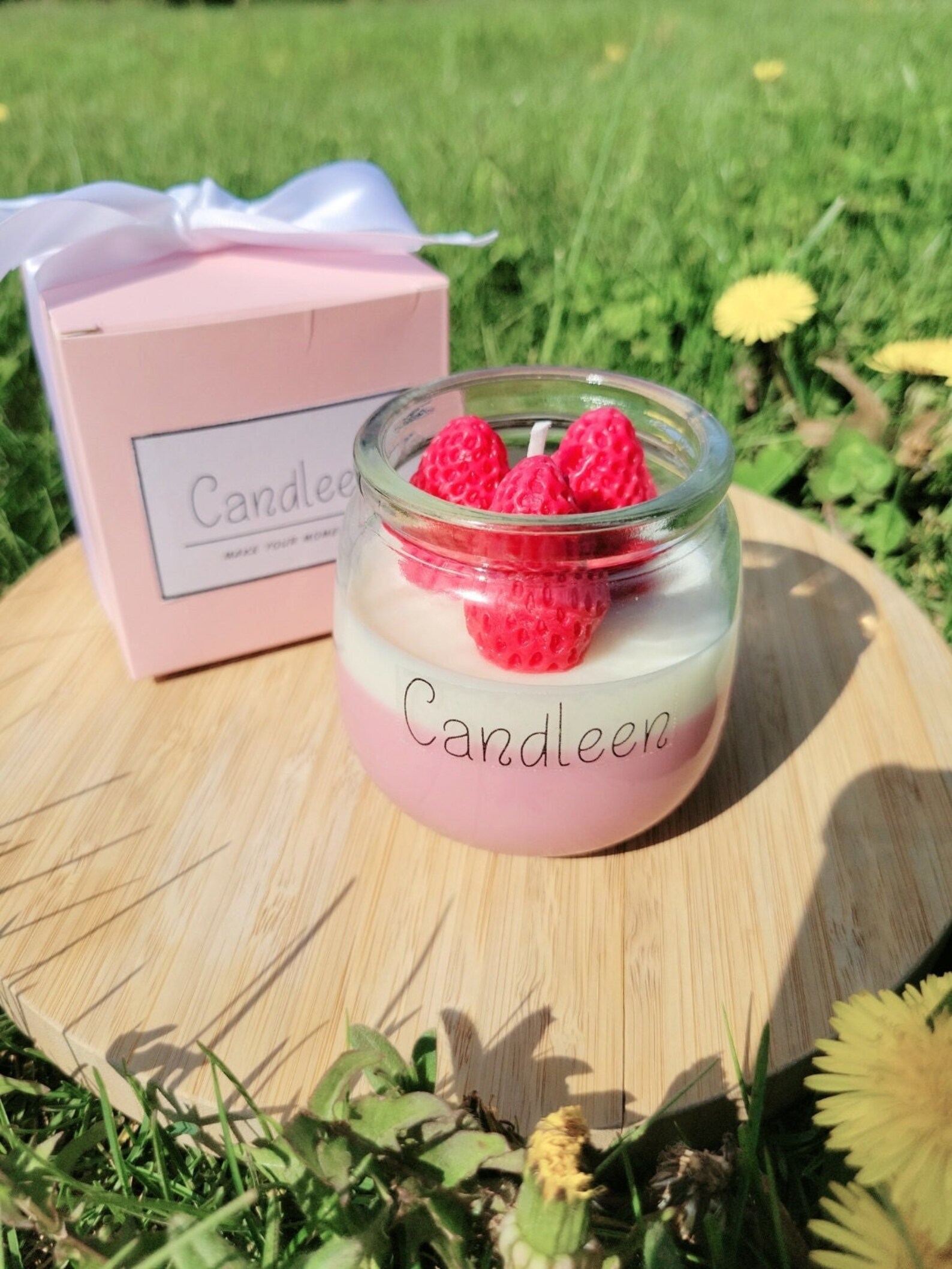Strawberry Candle in Jar. 100 Soy Wax. Scented Candle. Gift Etsy