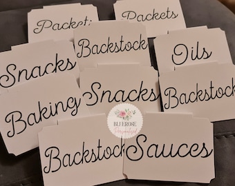 White personalised clip on basket tags, nursery organisation, basket storage, cupboards, nursery, drawers, wardrobe, kitchen, labels