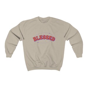Blessed Trendy Modern Minimalist Crewneck Sweatshirt Christian Apparel