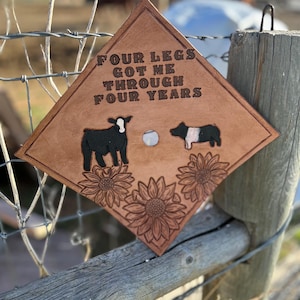 Tooled Leather Grad Caps