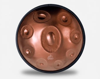 D Kurd (d-Moll) 9 Note, 432 Hertz Handpan in Bronze Edelstahl ~ Meditation Hand Pan von Zendo Sounds