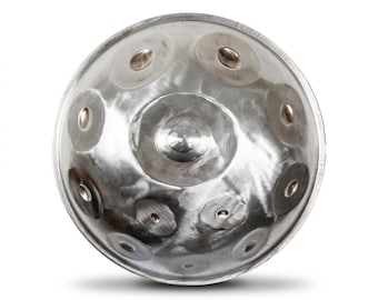D Kurd 12 Notes Handpan 440Hz ~ Stainless Steel Silver | Hand Pan Drum by Zendo Sounds