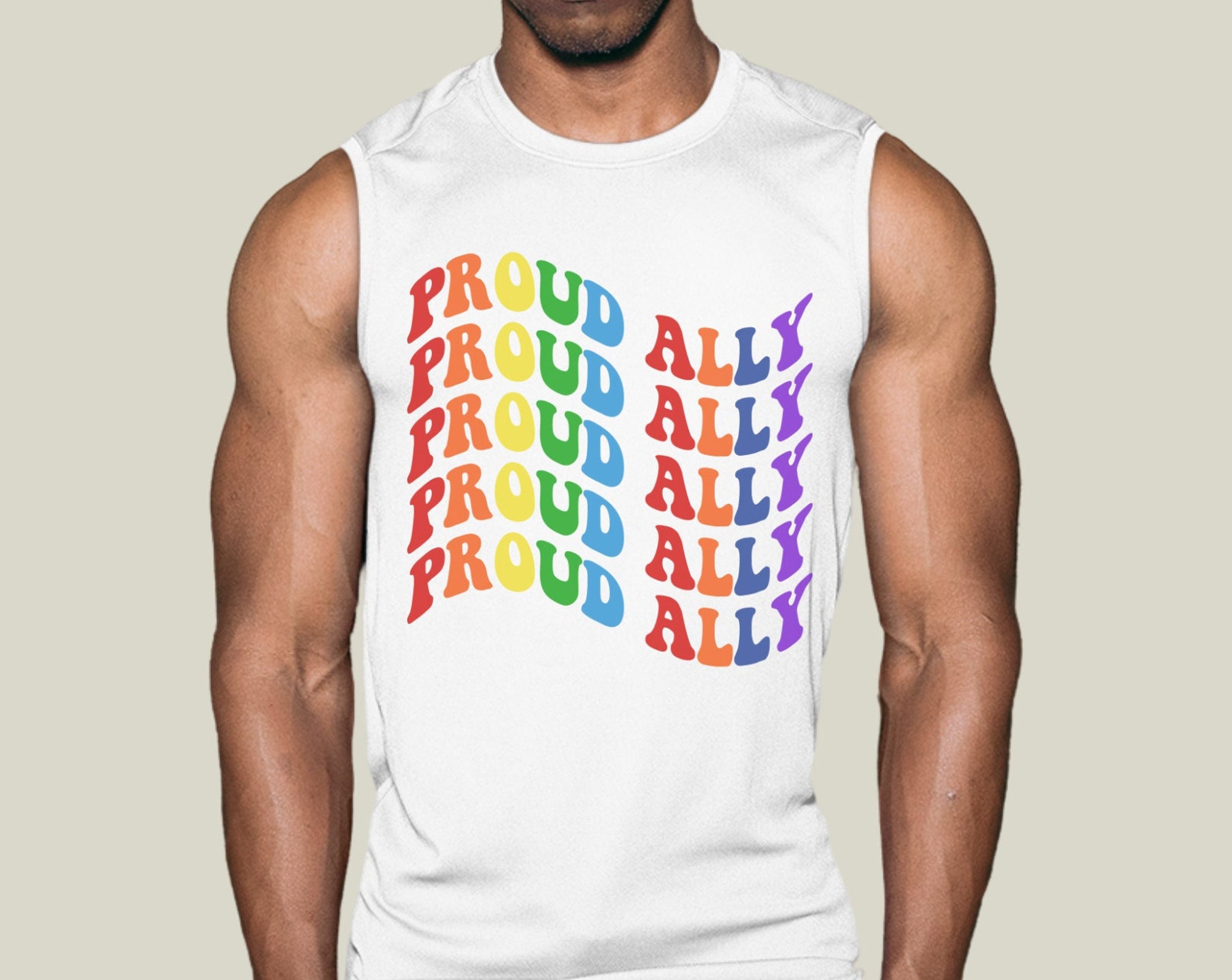 Discover Proud Ally Muscle Top, Ally Muscle Top, Pride Tank Top, LGBTQ Shirt