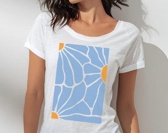 T-shirt bianca a maniche corte con la scritta «Radiance» sul petto e un inserto in pizzo floreale alla base. | Paris Fashion Shops