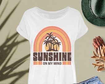 Sunshine On My Mind T-Shirt, Retro 70s Summer Graphic Tee