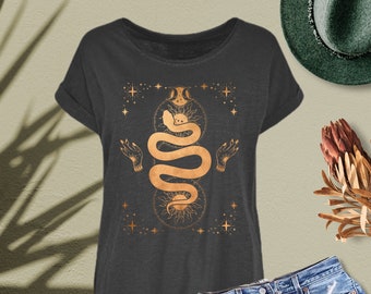 Mystical Snake Tarot Card T-Shirt, Women's Occult Tee