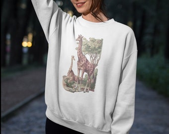Vintage Giraffe Sweatshirt, Wildlife Sweatshirt, Vintage Animal Sweatshirt Jumper, Animal Lover, Wild Animal, Jungle Forest Animals