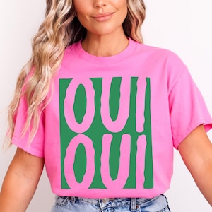 Camiseta &quot;Sí&quot;, camiseta gráfica de verano, camiseta con eslogan francés, camiseta Francia París, regalo para profesor de francés, camiseta parisina, regalo para estudiante francés