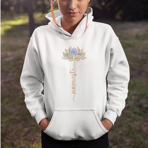 Namaste Hoodie, Lotus Flower Sweatshirt, Yoga Hoodie, Meditation