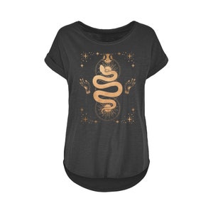 T-shirt carte de tarot serpent mystique, t-shirt occulte pour femmes image 4
