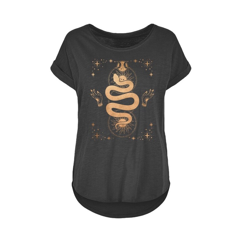 T-shirt carte de tarot serpent mystique, t-shirt occulte pour femmes image 4