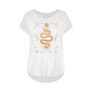 T-shirt carte de tarot serpent mystique, t-shirt occulte pour femmes image 2