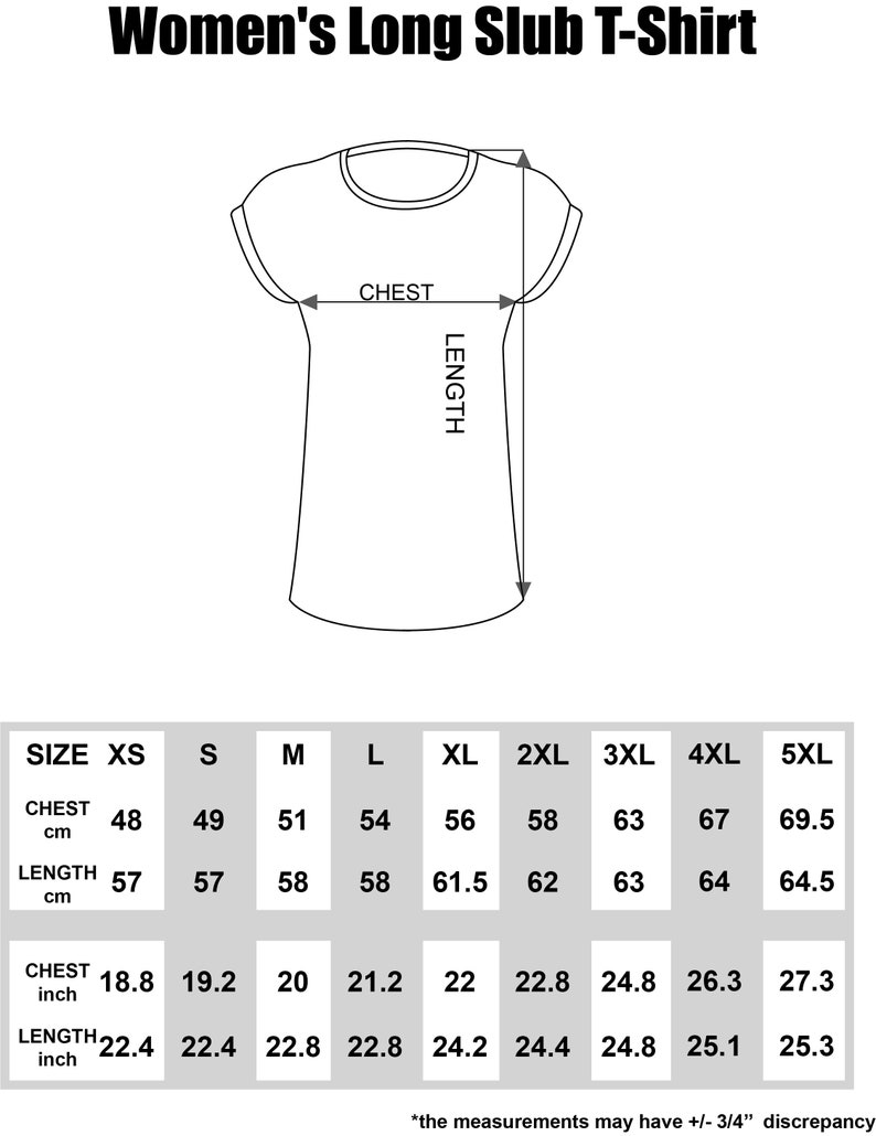 Peut inclure: Tableau des tailles pour un t-shirt &agrave; manches longues, des tailles XS &agrave; 5XL. Les mesures sont donn&eacute;es en pouces et en centim&egrave;tres pour la poitrine et la longueur.