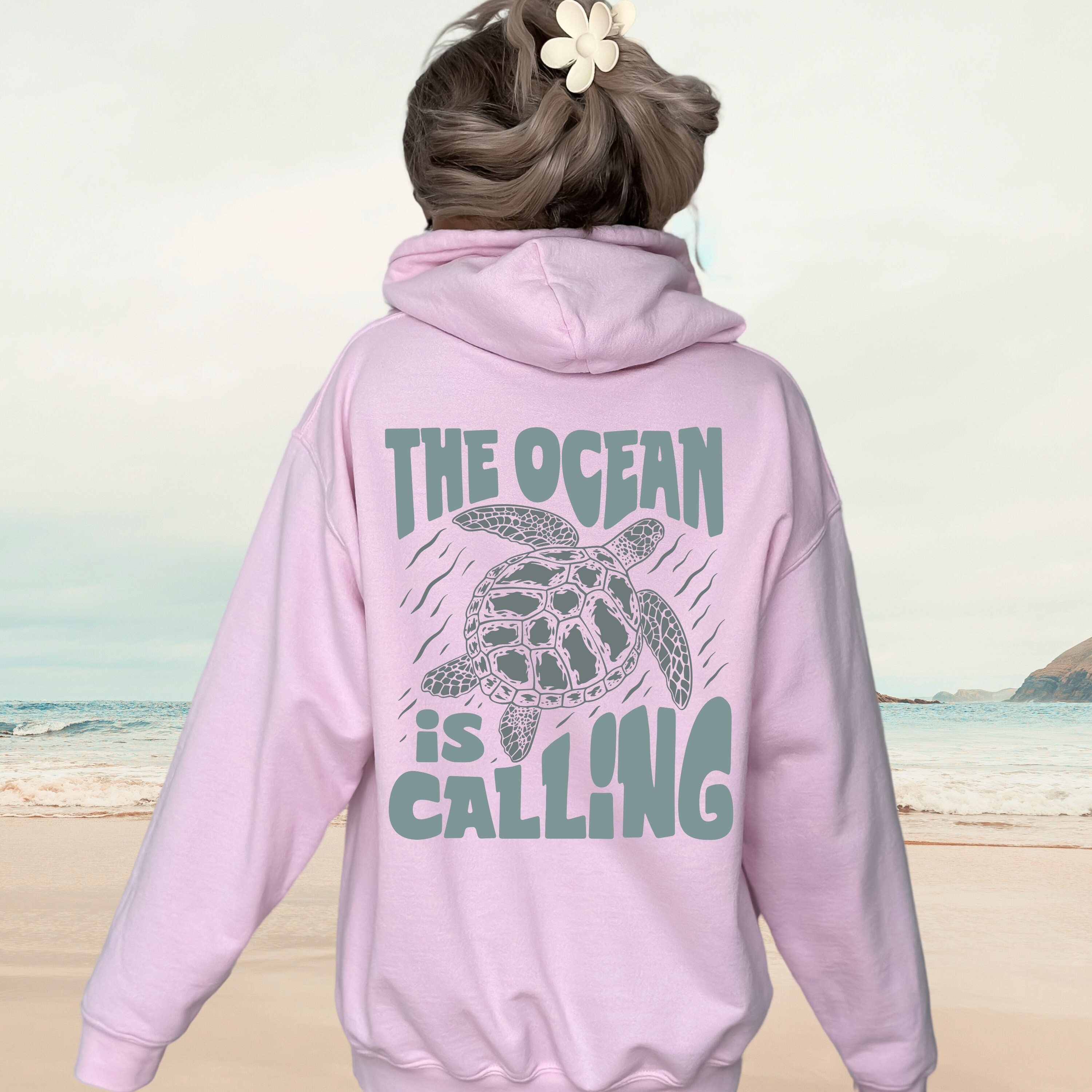 The Ocean is Calling Hoodie, Beach Hoodie, Trendy Oversized Summer