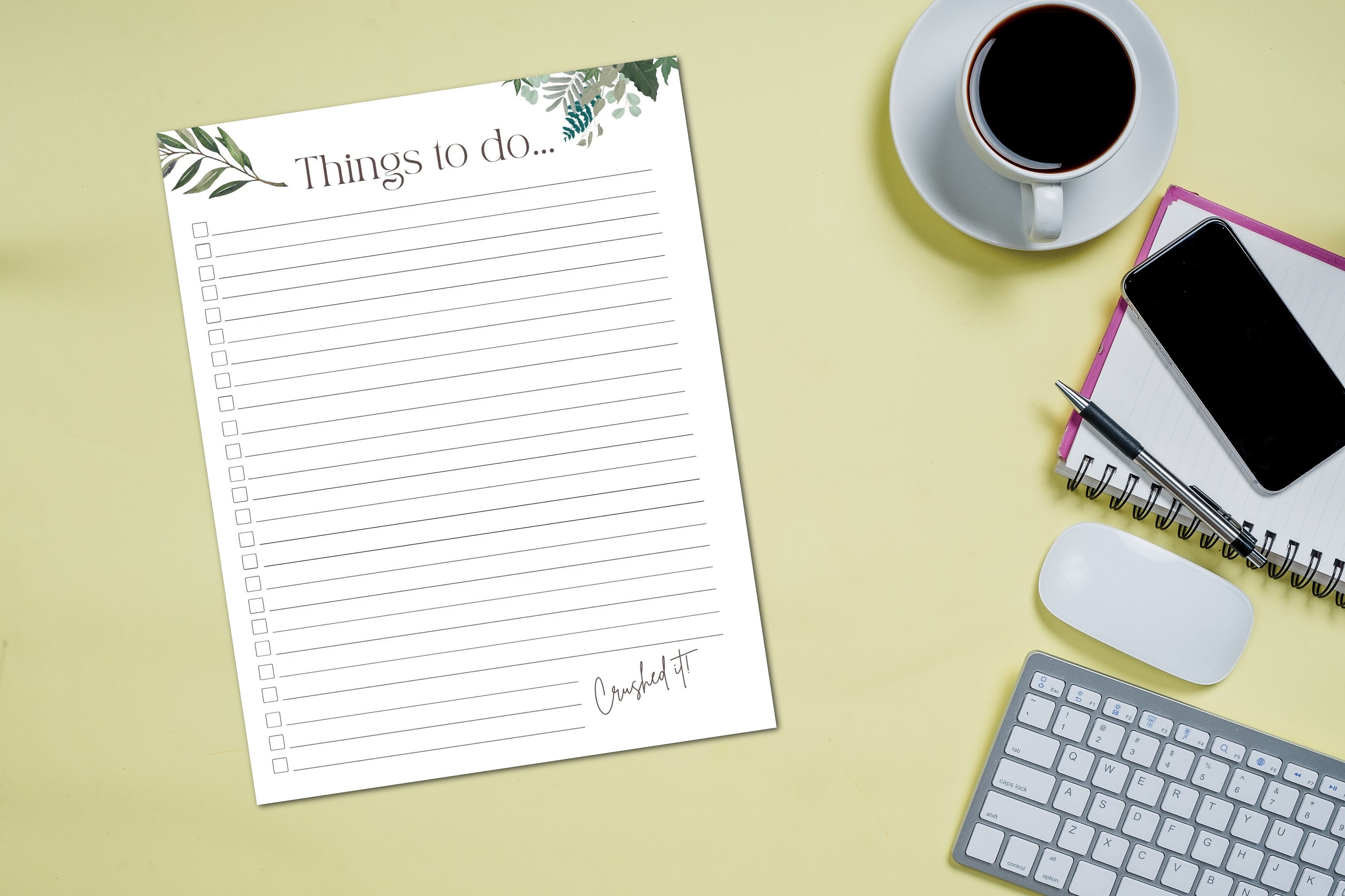 Printable to Do List Onepage Checklist Planner A4 and US Etsy Israel