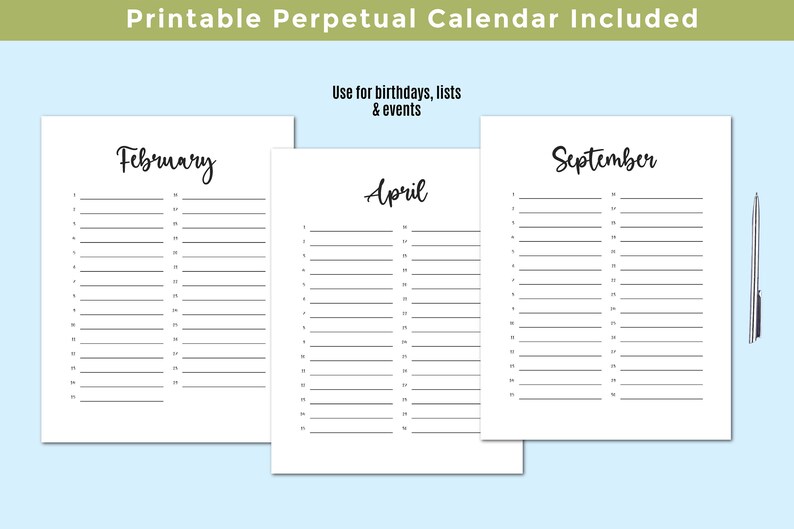 2021-2022 Printable Portrait Monthly Calendar Bundle Including - Etsy