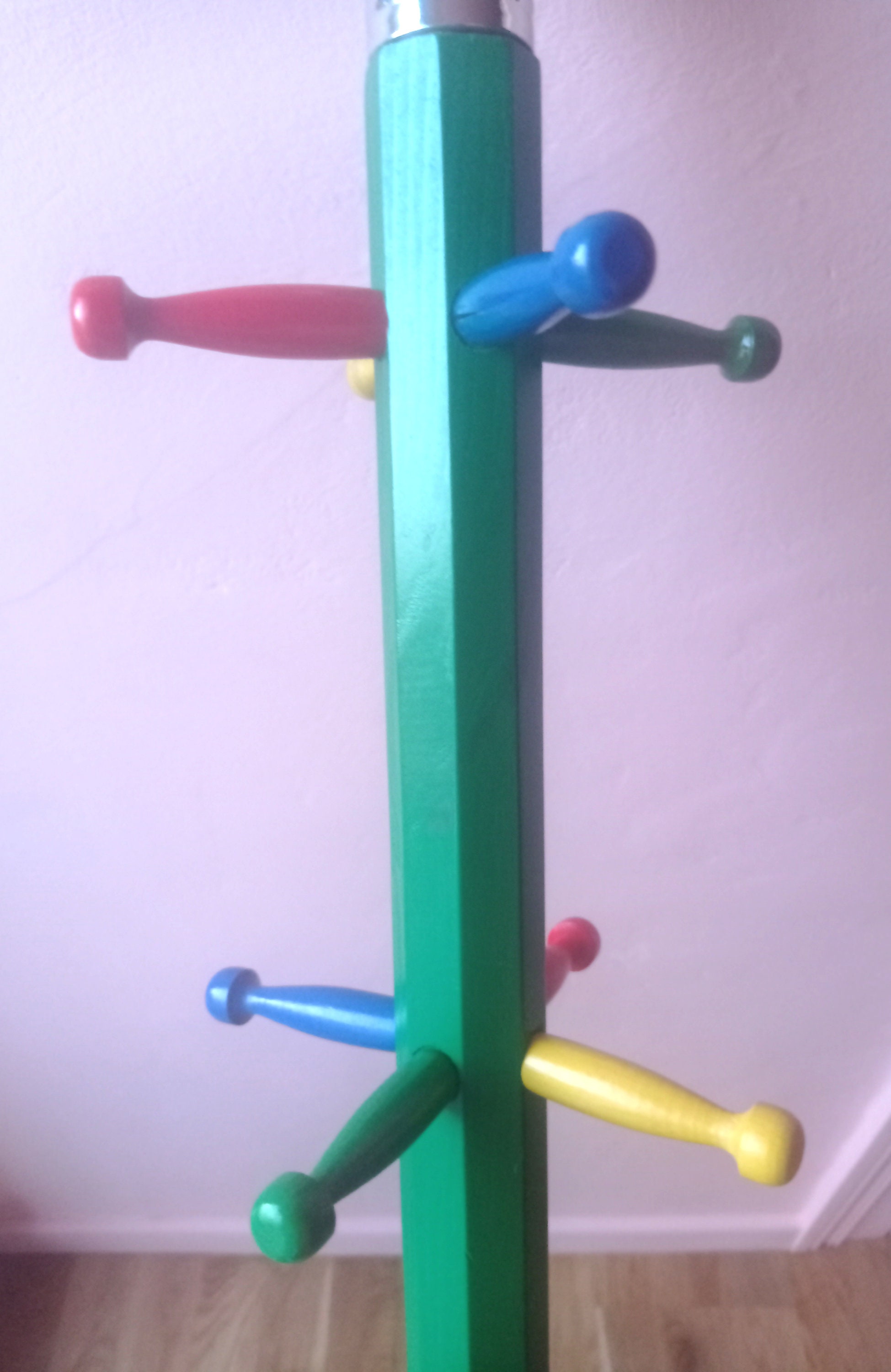 Vintage 80s Pencil Design Multicolored Wooden Coat Rack on Pencil shaped Stand Etsy
