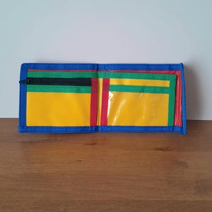 Vintage-Geldbörse aus Canvas und Nylon mit Klettverschluss