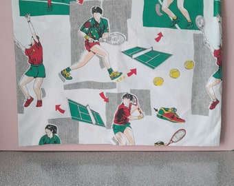 Vintage des années 80 parure de lit 1 personne housse de couette décor tennis