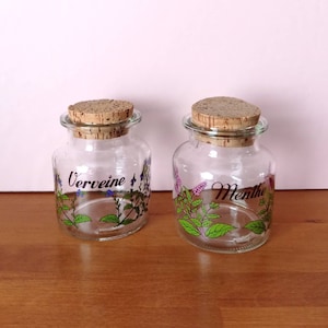 Vintage 1980s Glass Jar Jar with Cork Glass Storage Container