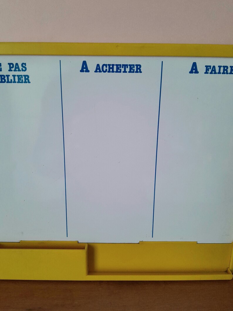 Vintage des années 80 cadre plastique avec tableau effaçable pense bête mémo image 4