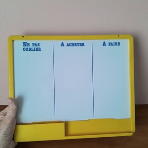 Vintage des années 80 cadre plastique avec tableau effaçable pense bête mémo image 2