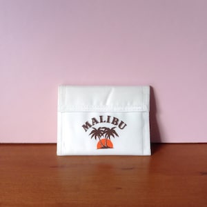 Vintage 80s MALIBU Canvas and Nylon Promotional Wallet with Velcro Closure