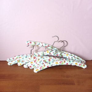 Vintage 60s 70s Metal and wood hanger covered with vinyl coating childish decorations