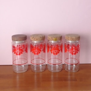 Vintage 70s Coop and Ricoré Stores Jar or Glass Jar with Cork Stopper Storage Container
