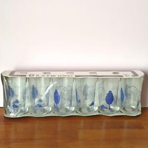 Vintage 80s Made in France LUMINARC set of 6 glasses for water, fruit juice, lemonade NEW