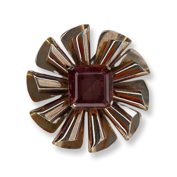 Beautiful Retro Pin Mid Century Sterling Brooch P… - image 1