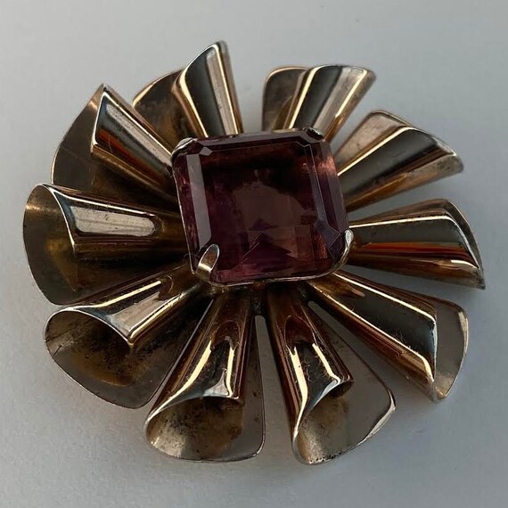 Beautiful Retro Pin Mid Century Sterling Brooch P… - image 9