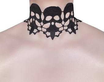 Midnight Skull Lace Choker