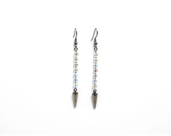 Glass Drop Earrings with Spikes