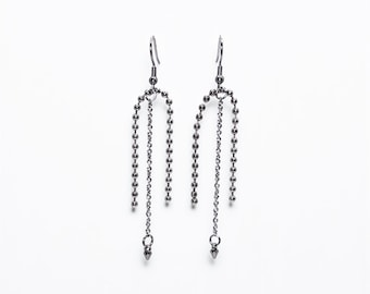 Industrial Chain Drop Spike Earrings
