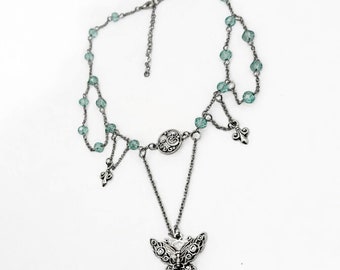 Collana In Oro Rosa 18k Con Pendente A Piccola V In Diamanti Neri, Ct 0 20 Ref Ngir4300rn 5677