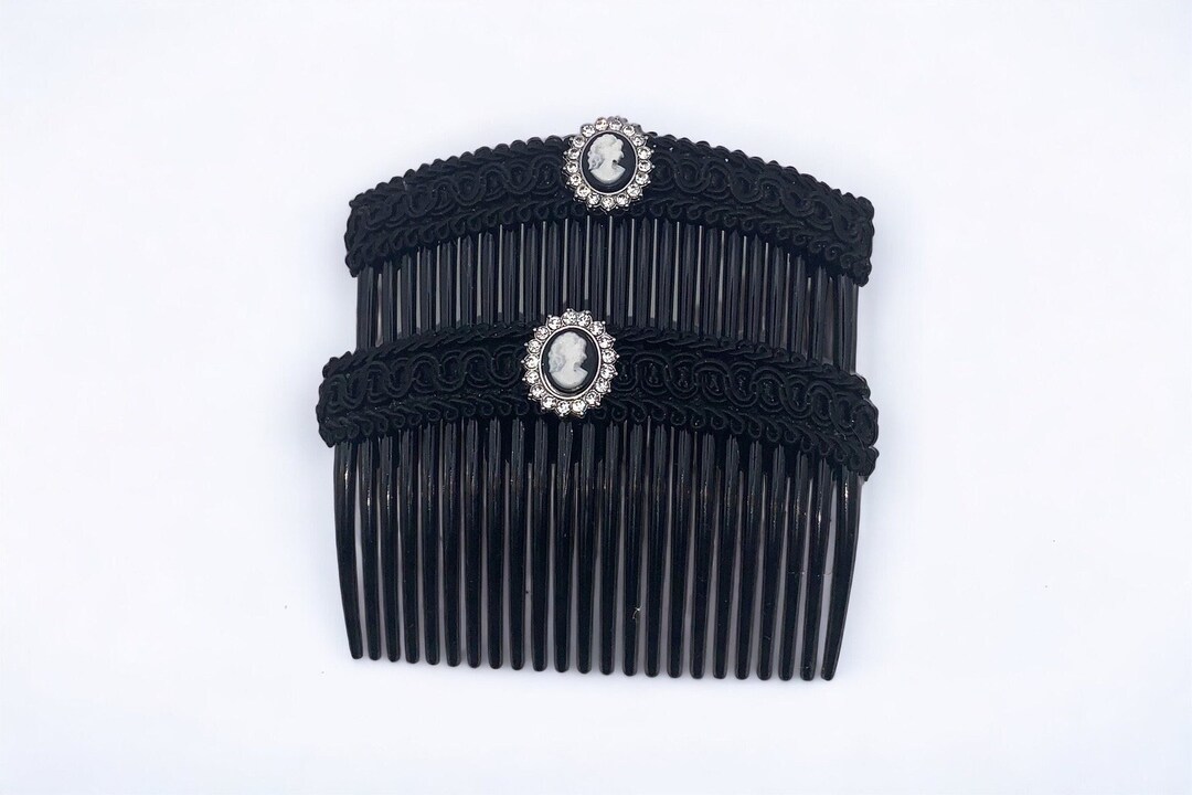 Acrylic Hair Combs With Lace bing and Cameo Charms Etsy