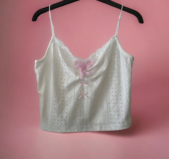 トップス moose's eyelet ribbon cami Moose's eyelet ribbon cami