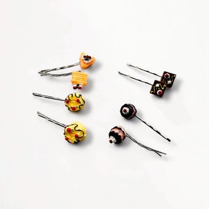 Eight Miniature Frosted Cake Hair Clips