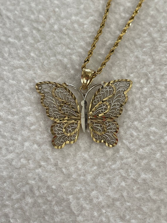 ZRW (Jewel America) 10k two tone butterfly necklac