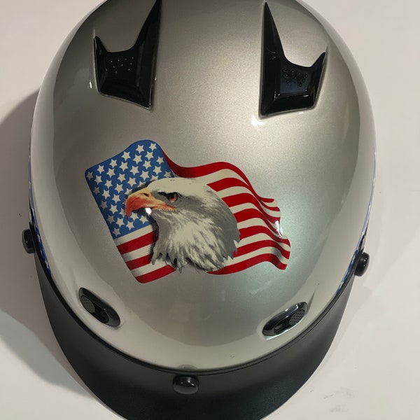 Rodia Silver Eagle Flag Half Helmet XL