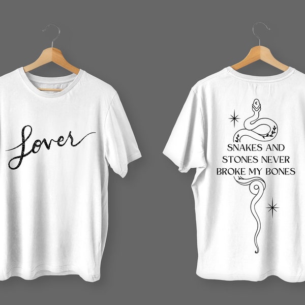 Lover snakes and stones never broke my bones SVG PNG T shirt hoodie tank crew neck jacket crop top vinyl file